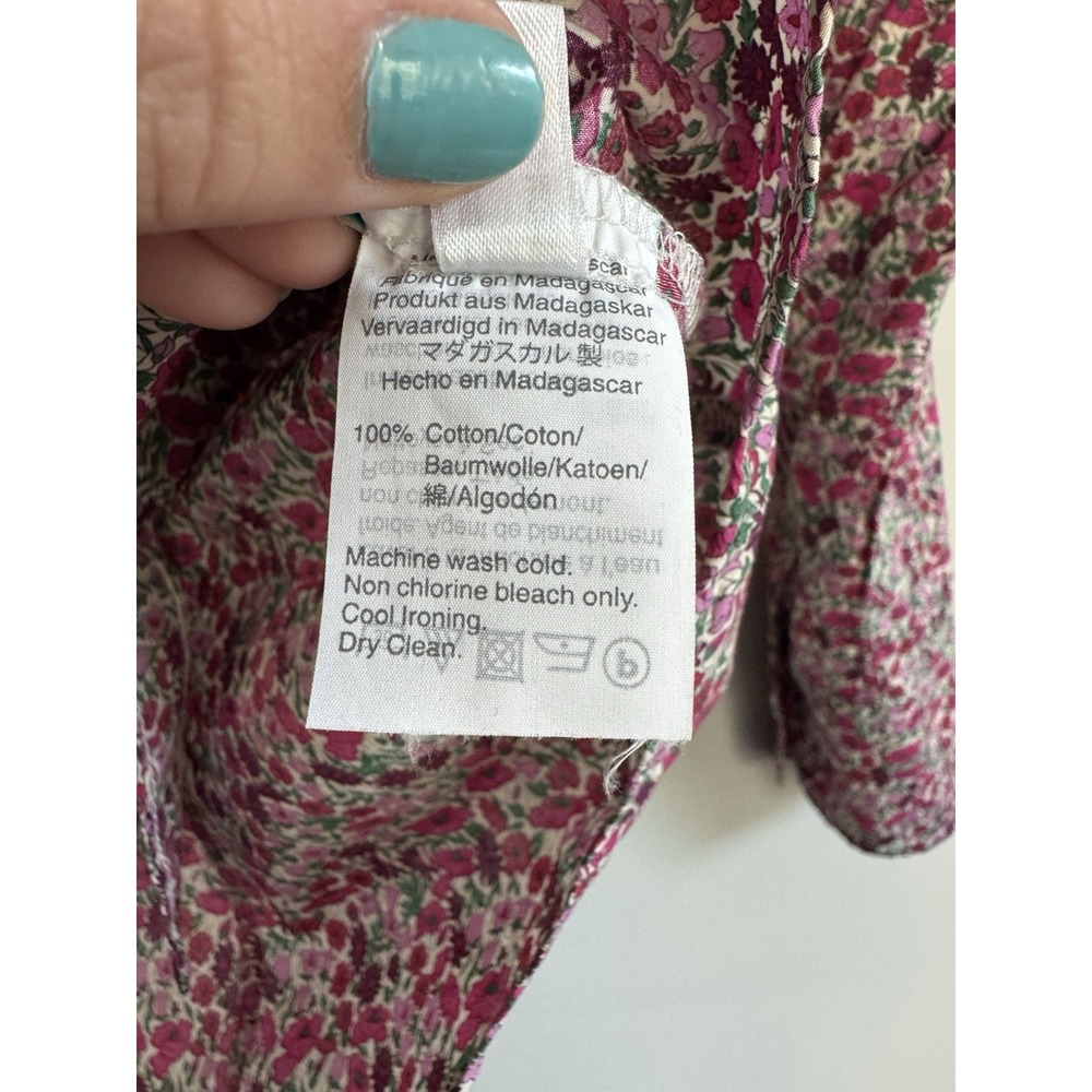 J Crew Liberty Women's Pink Red Floral Button Up Long Sleeve Shirt Colorful Sz 2 - Picture 6 of 6